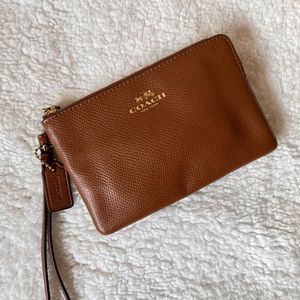 Coach Brown Leather Wristlet